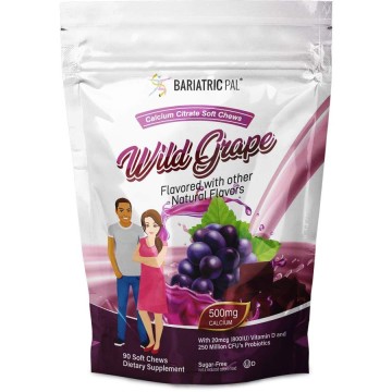 Calcium chewable candy with grape flavor