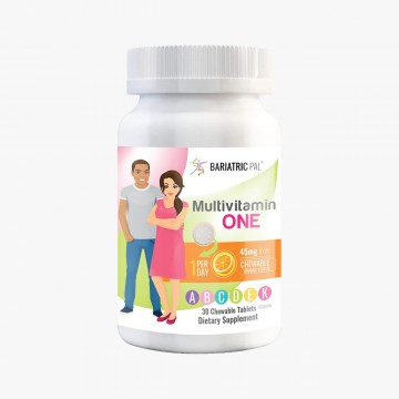 Bariatric vitamins, chewable tablets with iron, orange flavor